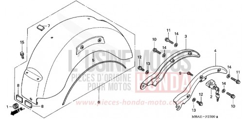 REAR FENDER VT750C21 de 2001